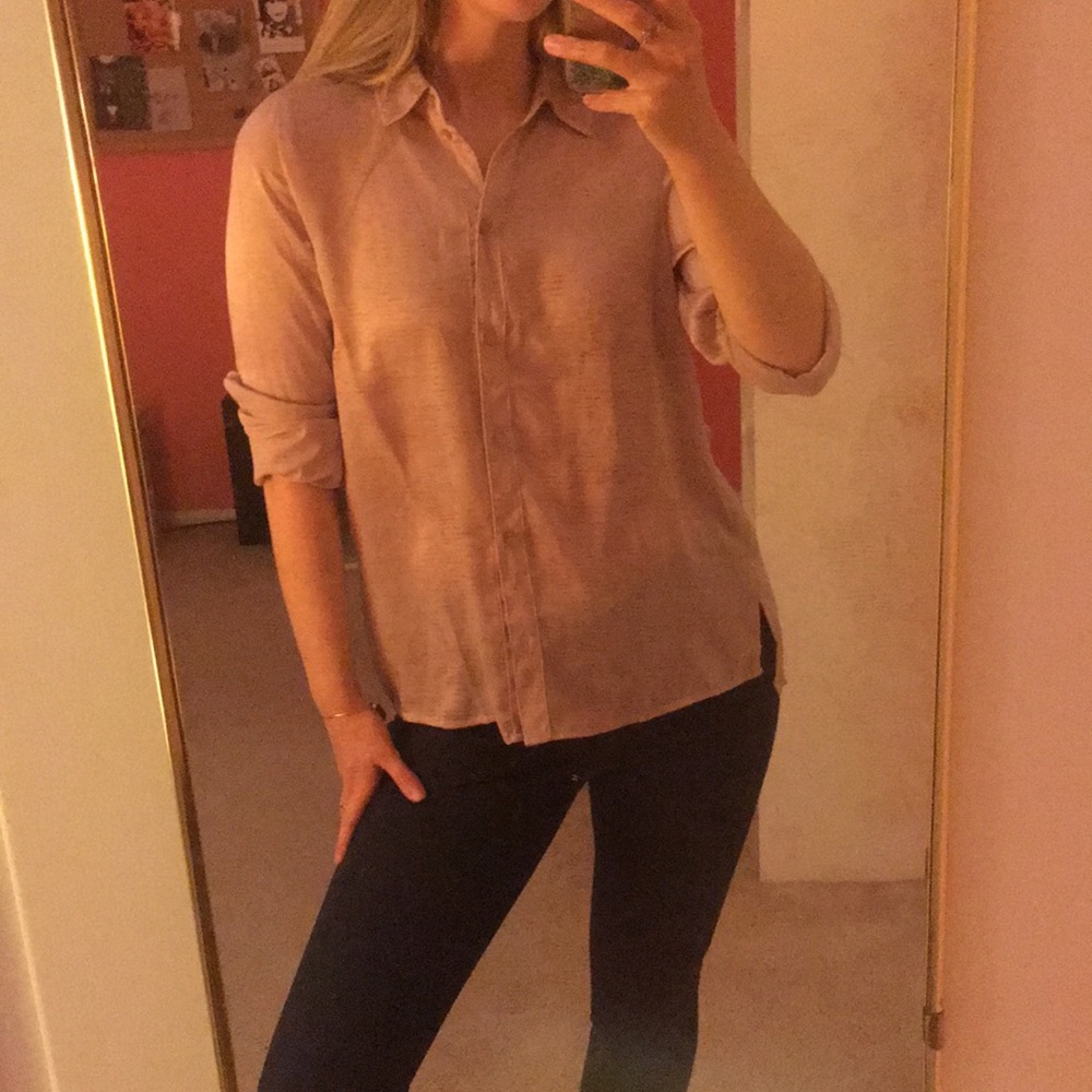 Shiny pink blouse